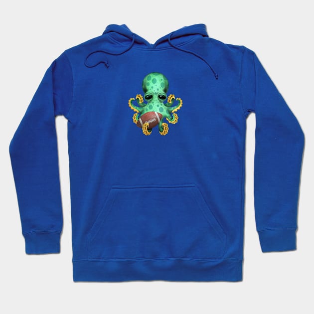 Cute Baby Octopus Playing With Football Hoodie by jeffbartels